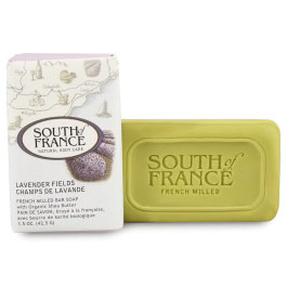 South of France French Milled Vegetable Travel Bar Soap, Lavender Fields, 1.5 oz x 12 Bars, South of France