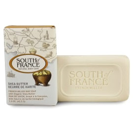 South of France French Milled Vegetable Travel Bar Soap, Shea Butter, 1.5 oz x 12 Bars, South of France