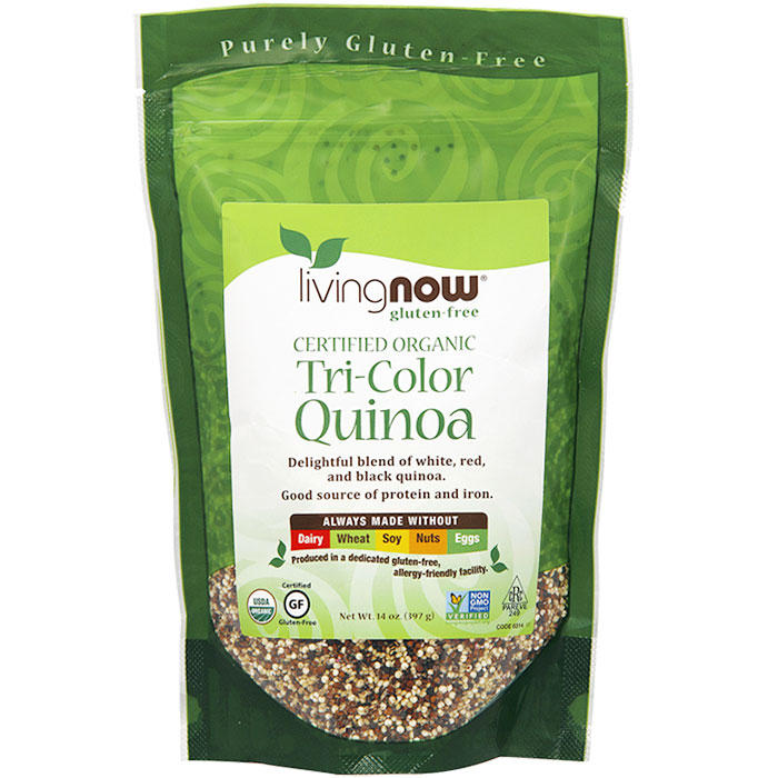 NOW Foods Tri-Color Quinoa, Certified Organic, 14 oz, NOW Foods