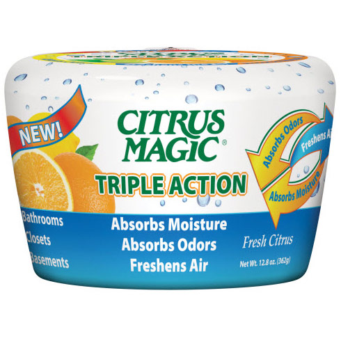 Citrus Magic Triple Action Odor & Moisture Absorber Solid, 12.8 oz, Citrus Magic