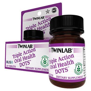 Twinlab Triple Action Oral Health Dots, Peppermint, 30 Tablets, Twinlab