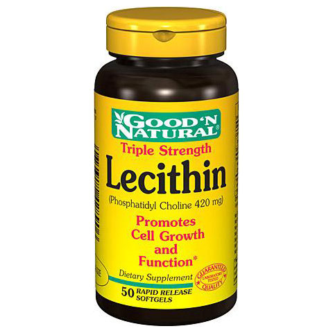 Good 'N Natural Lecithin Triple Strength (Phosphatidyl Choline 420 mg), 50 Softgels, Good 'N Natural