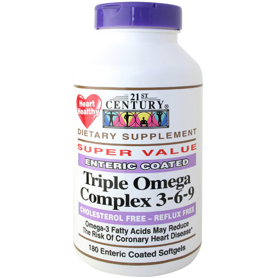 21st Century HealthCare Triple Omega Complex 3-6-9 180 Softgels, 21st Century Health Care