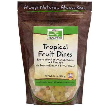 NOW Foods Tropical Fruit Dices (Blend of Mango, Papaya & Pineapple), 16 oz, NOW Foods