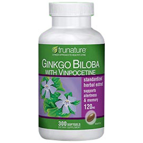 TruNature TruNature Ginkgo Biloba Extract with Vinpocetine 300 Softgels