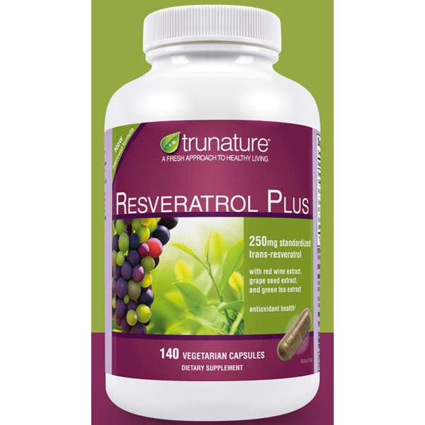 TruNature TruNature Resveratrol Plus (With Red Wine, Grape Seed and Green Tea) 140 Vegetarian Capsules