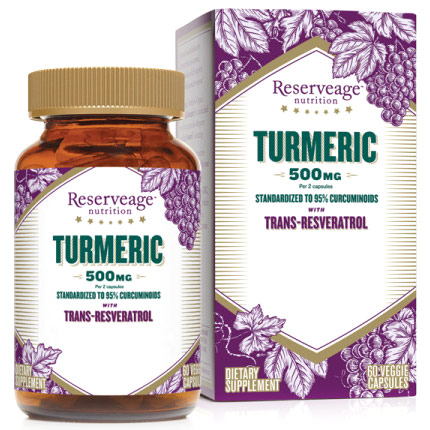 ReserveAge Organics Turmeric with Resveratrol, 60 Veggie Capsules, ReserveAge Organics
