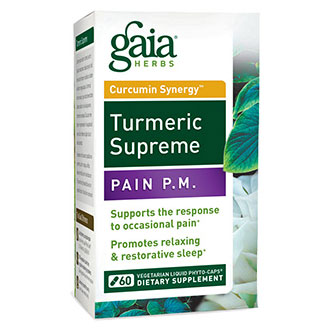 Gaia Herbs Tumeric Supreme - Pain P.M., 30 Vegetarian Liquid Phyto-Caps, Gaia Herbs