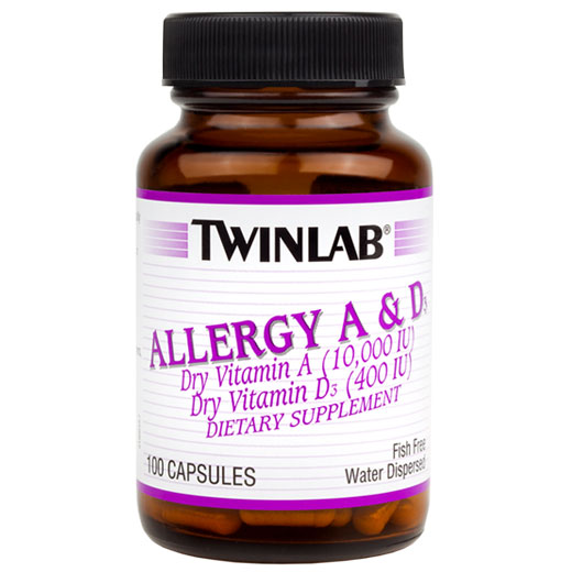 TwinLab TwinLab Allergy A & D 10,000 IU/400 IU, Dry Vitamin A and Vitamin D, 100 Capsules