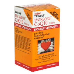 TwinLab TwinLab Twinsorb CoQ10 100 mg Double Strength (Co-Q10, Coenzyme Q10), 45 Softgels