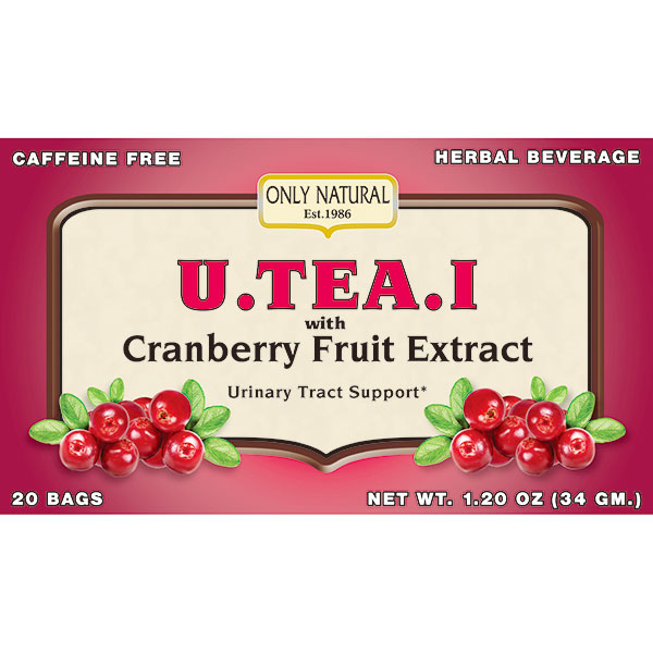 Only Natural Inc. U.TEA.I with Cranberry Fruit Extract, Urinary Tract Support, 20 Tea Bags, Only Natural Inc.