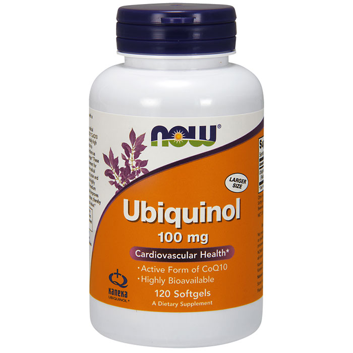 NOW Foods Ubiquinol 100 mg, Value Size, 120 Softgels, NOW Foods