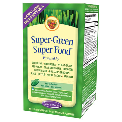 Nature's Secret Super-Green Super Food, 60 Liquid Softgels, Nature's Secret