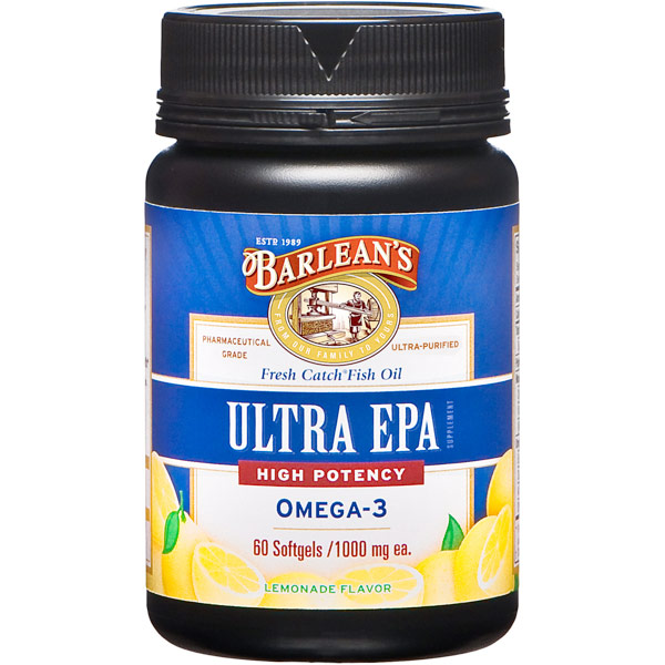 unknown Ultra EPA, Fresh Catch Fish Oil, Lemonade Flavor, 60 Softgels, Barlean's Organic Oils