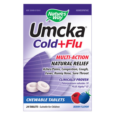 Nature's Way Umcka Cold & Flu Berry Chewable, 20 Tablets, Nature's Way