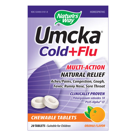 Nature's Way Umcka Cold & Flu Orange Chewable, 20 Tablets, Nature's Way