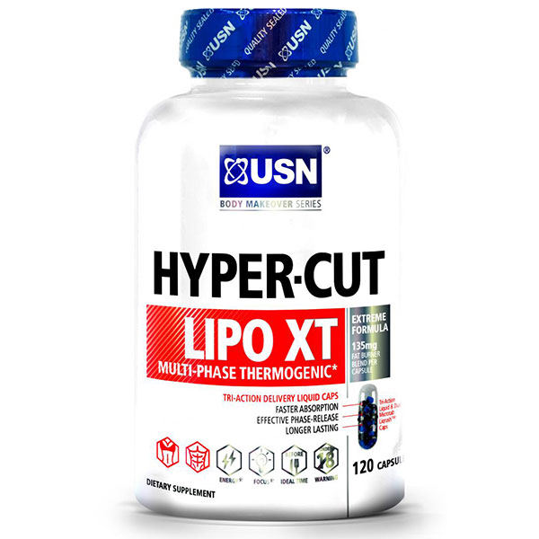 USN (Ultimate Sports Nutrition) USN Hyper-Cut Lipo XT, Multi Phase Thermogentic Fat Burner, 120 Capsules