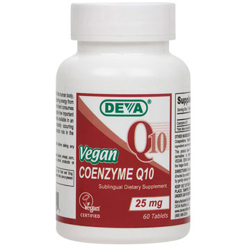 Deva Vegan Coenzyme Q10 25 mg, 60 Tablets, Deva Vegetarian Nutrition