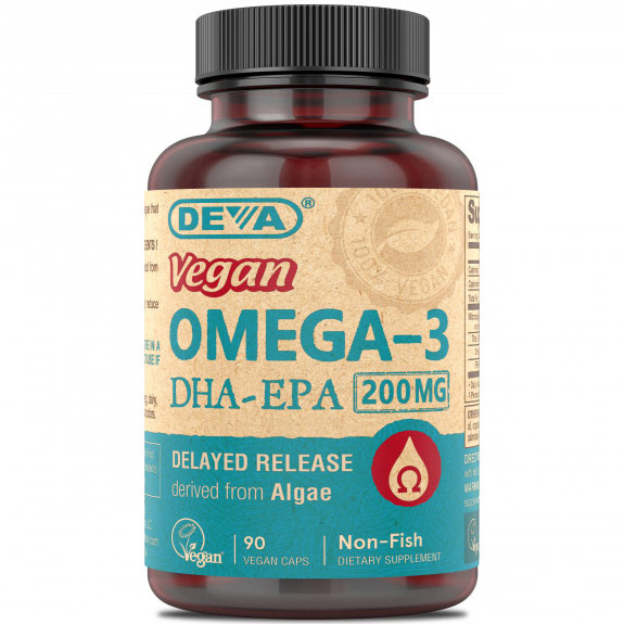 Deva Nutrition Vegan Omega-3 DHA & EPA, Delayed Release, 90 Vegetarian Capsules, Deva Nutrition