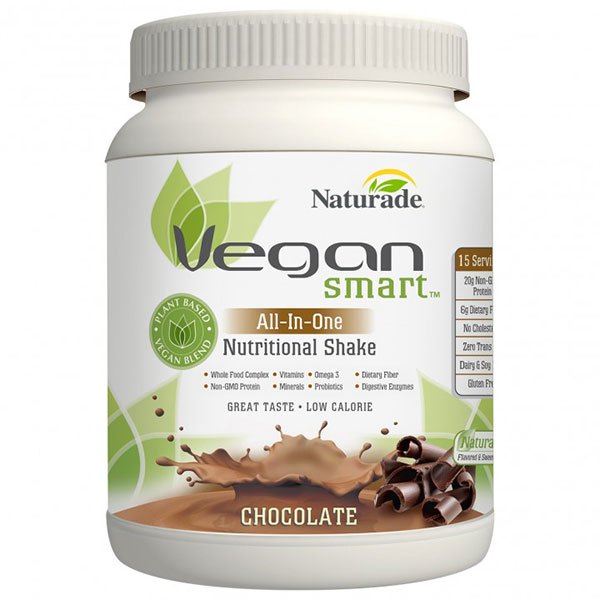 Naturade Vegan Smart All-In-One Nutritional Shake - Chocolate, 15 Servings (24.34 oz), Naturade