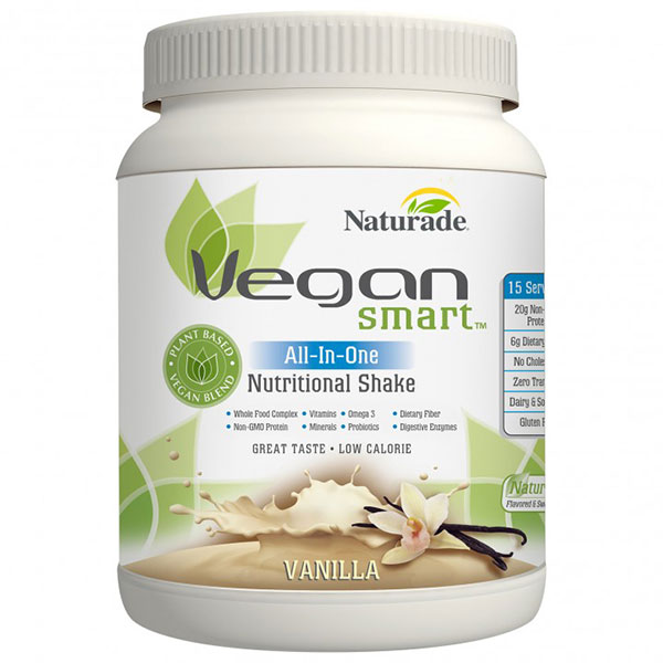 Naturade Vegan Smart All-In-One Nutritional Shake - Vanilla, 15 Servings (22.75 oz), Naturade