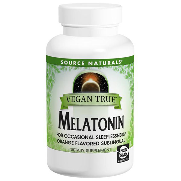 Source Naturals Vegan True Melatonin 2.5 mg Sublingual Orange, 60 Tablets, Source Naturals