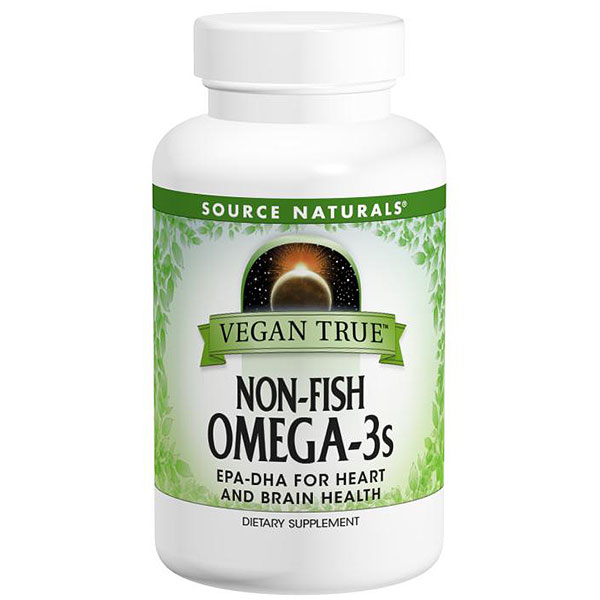 Source Naturals Vegan True Non-Fish Omega-3s, Vegetarian Alternatives to Fish Oil, 30 Softgels, Source Naturals