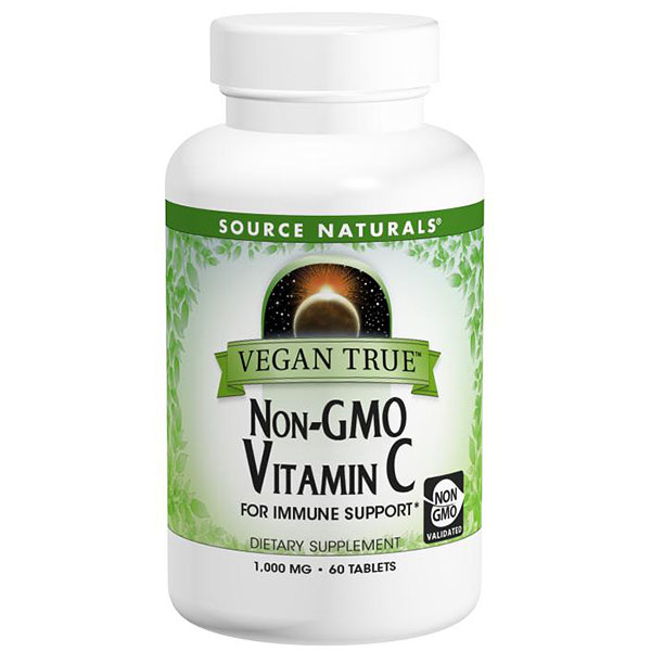 Source Naturals Vegan True Non-GMO Vitamin C 1000 mg, 60 Tablets, Source Naturals