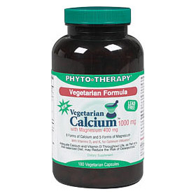 Phyto-Therapy Vegetarian Calcium 1000 mg with Magnesium 400 mg, 180 Veggie Capsules, Phyto-Therapy (Phyto Therapy)
