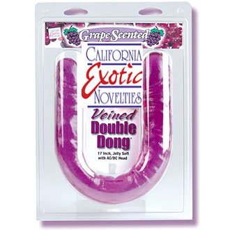 California Exotic Novelties Veined Double Dong Grape Scented 17 Inch, California Exotic Novelties