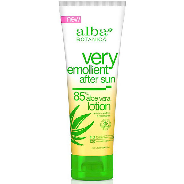 Alba Botanica Very Emollient After Sun Lotion, 85% Aloe Vera, 8 oz, Alba Botanica