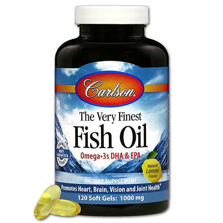 Carlson Laboratories Very Finest Fish Oil Lemon Flavor, 120 Softgels, Carlson Labs