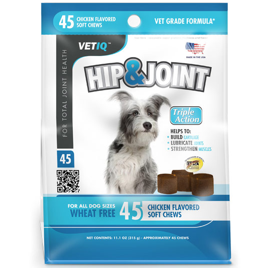 VetIQ VetIQ Hip & Joint Chews for Dogs, 45 Chicken Flavored Soft Chews