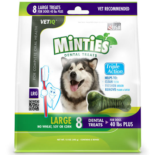 VetIQ VetIQ Minties Dental Treats for Dogs, Large, 8 Bones