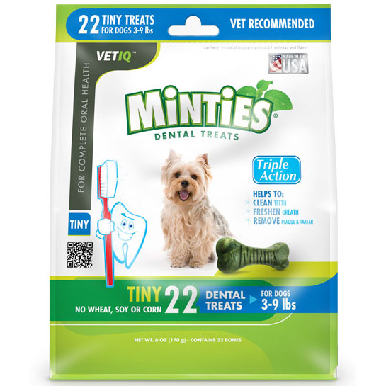 VetIQ VetIQ Minties Dental Treats for Dogs, Tiny, 22 Bones