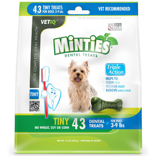 VetIQ VetIQ Minties Dental Treats for Dogs, Tiny, 43 Bones