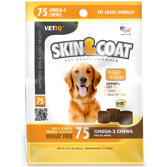 VetIQ VetIQ Skin & Coat Supplement for Dogs, 75 Omega-3 Chews
