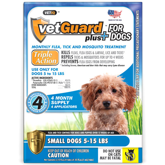 VetIQ VetIQ VetGuard Plus for Small Dogs, (Flea, Tick & Mosquito Treatment), 4 Applicators