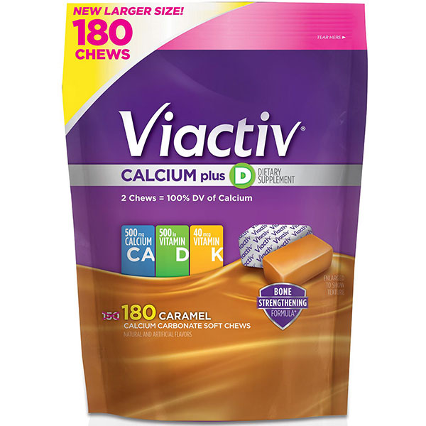 Viactiv Viactiv Calcium Chews Plus D, Milk Chocolate or Caramel Flavor, 180 Chews
