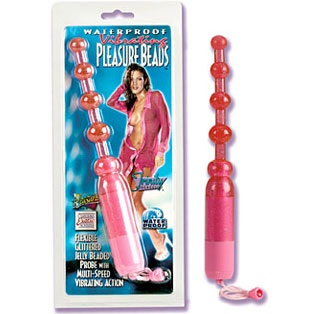 California Exotic Novelties Waterproof Vibrating Pleasure Beads - Pink, California Exotic Novelties