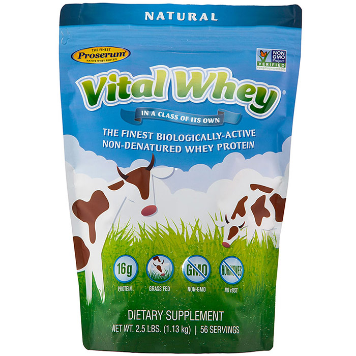 unknown Vital Whey, Grass Fed Whey Protein, Natural, 2.5 lb (1.13 kg), Well Wisdom