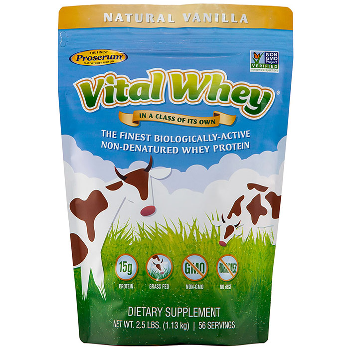 unknown Vital Whey, Grass Fed Whey Protein, Natural Vanilla, 2.5 lb (1.13 kg), Well Wisdom