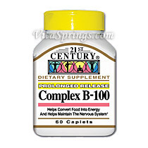21st Century HealthCare Vitamin B-100 Balanced Complex 60 Caplets, 21st Century Health Care
