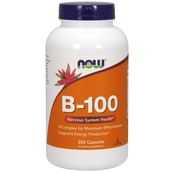 NOW Foods Vitamin B-100 Caps, Vitamin B Complex 250 Caps, NOW Foods