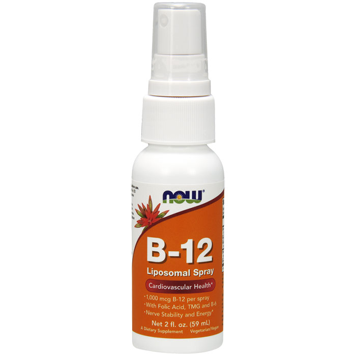 NOW Foods Vitamin B-12 Liposomal Spray (LipoSpray) B12 Complex Spray, 2 oz, NOW Foods