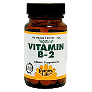 Country Life Vitamin B-2 100 mg 100 Tablets, Country Life