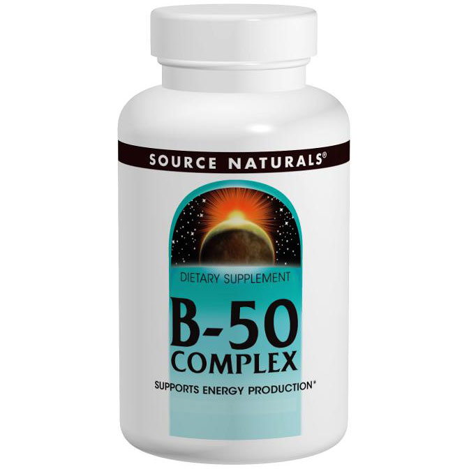 Source Naturals Vitamin B-50 (Vitamin B50) Complex Yeast Free 50mg 100 tabs from Source Naturals