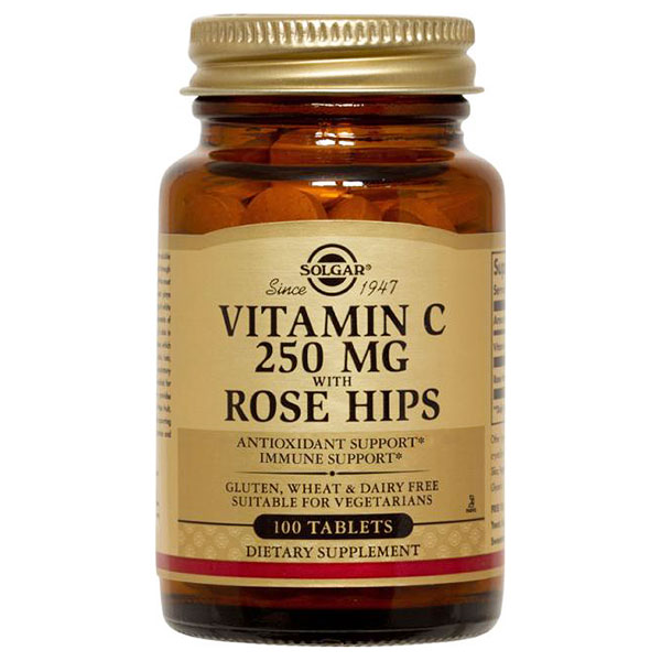 Solgar Vitamin C 250 mg with Rose Hips, Value Size, 250 Tablets, Solgar
