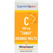 Superior Source Vitamin C 500 mg Tangy Orange Melts, 90 Instant Dissolve Melts, Superior Source