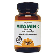 Country Life Vitamin C 500 w/Rose Hips 250 Tablets, Country Life